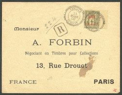 Lettre CAVALLE. Cad "Cavalle/Turquie". No 8 Bdf Mill. 6 Sur Enveloppe Recommandée Pour Paris, 1902. - TB - Altri & Non Classificati