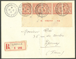 Lettre CAVALLE. Cad "Cavalle/Turquie D'Europe". Nos 12 Bande De 5 Bdf, Sur Enveloppe Pour Epernay. - TB - Andere & Zonder Classificatie