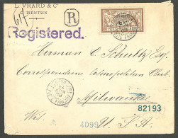 Lettre Cad "Tient-tsin-Chine/Poste Française". No 80 Sur Enveloppe Recommandée Pour Milwaukee, 1909. - TB - Altri & Non Classificati