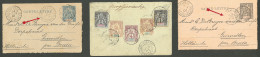 Lettre Libreville 1894-1900, 3 Entiers Affts Divers. - TB - Sonstige & Ohne Zuordnung