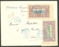 Lettre Cad Bleu "Djibouti/Côte Franse Des Somalis". Nos 11 + 22 Sur Enveloppe Recommandée Pour Paris, 1900. - TB - Other & Unclassified