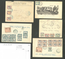 Lettre 1903-1906, 4 Enveloppes Et 1 CP, Afft Timbres De La Série De 1902. - TB - Sonstige & Ohne Zuordnung