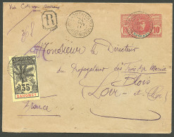 Lettre Cad "Dahomey Et Depces/Porte Novo" Sur Entier 10c Faidherbe + 26 Recommandée Pour Blois, 1911. - TB - Altri & Non Classificati