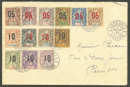 Lettre Cad "Libreville/Gabon" Sur Nos 66 à 78, Sur Enveloppe Pour Paris, 1913. - TB - Altri & Non Classificati