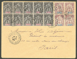 Lettre Cad "Basse-Terre/Guadeloupe". No 27 Bloc De Dix + 29 Bloc De Quatre Sur Enveloppe Pour Paris, 1896. - TB - Andere & Zonder Classificatie