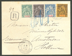 Lettre Cad "Basse-Terre/Guadeloupe". Nos 30 à 32 + 38 Sur Enveloppe Recommandée Pour Amsterdam, 1894. - TB - Autres & Non Classés