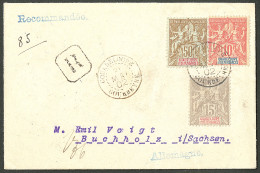 Lettre Cad "Guadeloupe/Gourbeyre". Nos 41 + 42 + 44 Sur Enveloppe Recommandée Pour L'Allemagne, 1902. - TB - Autres & Non Classés