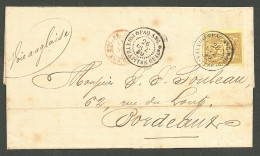 Lettre Cad "Paq.ang/Pointe-à-Pitre Guade" CG 53 Sur Lettre Pour Bordeaux, 1880. - TB - Autres & Non Classés