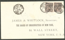 Lettre Cad "Pointe-à-Pitre/Guadeloupe". No 21(2) Sur Enveloppe Pour New-York, 1892. - TB - Altri & Non Classificati