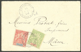 Lettre Cad "Guadeloupe/Sainte-Anne". Nos 40 + 41 Sur Enveloppe Pour Macon, 1902. - TB - Andere & Zonder Classificatie