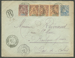 Lettre Cad "Boffa/Guinée Française". Nos 2 (3) + 3 + 25 Sur Enveloppe Recommandée Pour Boulogne, 1906. - TB - Sonstige & Ohne Zuordnung