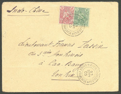 Lettre Cad "Kissidougou/Guinée Française". Nos 21 + 22 Sur Enveloppe Pour Cao-Bang (Tonkin), 1905. - TB - Andere & Zonder Classificatie