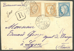 Lettre Cad "Cayenne/Guyane". CG 11 + 22 + 23 Sur Lettre Recommandée Pour Lyon1892. - TB - Sonstige & Ohne Zuordnung