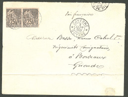 Lettre Cad "Cayenne/Guyane". CG 54(2) Sur Enveloppe Pour Bordeaux. - TB - Other & Unclassified