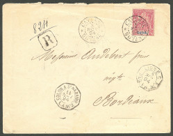 Lettre Cad "Cayenne/Guyane". No 40 Sur Enveloppe Recommandée Pour Bordeaux, 1894. - TB - Sonstige & Ohne Zuordnung