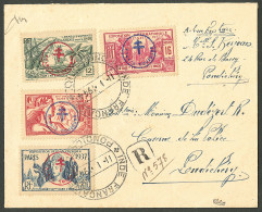 Lettre France-Toujours. Cad "Inde Française/Pondichéry" Sur Enveloppe Locale Recommandée Afft Nos 230V à 230BB, 1944. -  - Andere & Zonder Classificatie