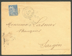 Lettre Cad "Bentré/Cochinchine". CG 51 Sur Lettre Pour Saigon 1891. - TB - R - Autres & Non Classés