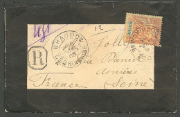 Lettre Cad "Chaudoc/Cochinchine". No 12 Sur Enveloppe Recommandée Pour Asnières, 1903.  - TB - Sonstige & Ohne Zuordnung