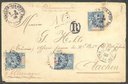 Lettre Cad "Cholon-Binthay/Cochinchine". No 8(3) Sur Enveloppe Recommandée Pour Aachen, 1906. - TB - Altri & Non Classificati