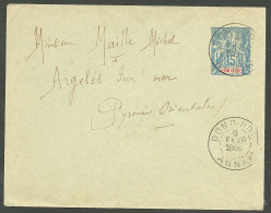 Lettre Cad "Dong-Hoi/Annam" Sur Entier 15c Bleu Pour Argelès, 1900. - TB - Autres & Non Classés