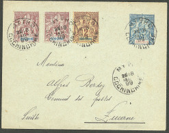 Lettre Cad "Mytho" Sur Entier 15c Bleu + 4 + 5(2), Pour Lucerne, 1899. - TB - Other & Unclassified