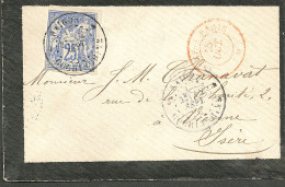 Lettre Cad "Saigon/Cochinchine". CG 36 Sur Enveloppe Pour Vienne, 1881. - TB - Altri & Non Classificati