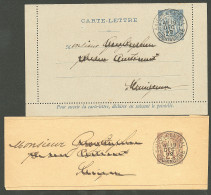 Lettre 1892, 2 Entiers Obl "Saigon Centrale/Cochinchine". - TB - Andere & Zonder Classificatie