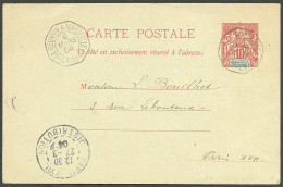 Lettre Cad Octog. "La Réunion à Marseille/LV.N°4" Sur Entier 10c Rose Avec Texte Daté D'Helville Pour Paris, 1904. - TB - Autres & Non Classés