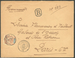 Lettre Cad "Madagascar 18". No 37 Sur Enveloppe Recommandée Pour Paris, 1902. - TB - Sonstige & Ohne Zuordnung