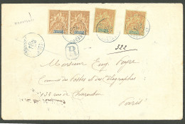 Lettre Cad Bleu "Mahatsala/Madagascar". Nos 34(2) + 36 Paire Sur Enveloppe Recommandée Pour Paris. - TB - Autres & Non Classés