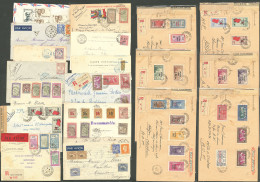 Lettre 1903-1946, 18 Enveloppes Et 3 CP Semi-modernes De Madagascar Dont France-Libre. - TB - Autres & Non Classés