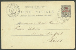 Lettre Cad "Tetouan" Sur Entier 10c Noir Pour Paris, 1902. - TB - Autres & Non Classés