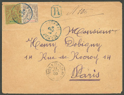 Lettre Cad Bleu "Poterie/Martinique". Nos 37 + 46 Sur Enveloppe Recommandée Pour Paris, 1906, Bureau Rare. - TB - Altri & Non Classificati