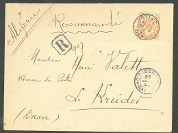 Lettre MAYOTTE. Cad "D'Zaoudzi/Mayotte" No 10 Sur Enveloppe Recommandée Pour L'Algérie, 1900. - TB - Autres & Non Classés