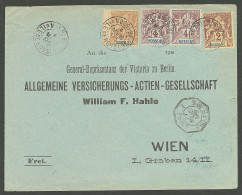 Lettre Cad "Nossi Bé/Ile De Nossi Bé". Nos 28 + 29 Paire + 35 Sur Lettre Pour L'Autriche, 1895. - TB - Autres & Non Classés