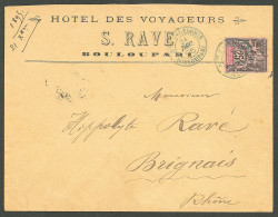 Lettre Cad Bleu "Nlle Calédonie/Bouloupari". No 48(pd) Sur Lettre Pour Brignais, 1895. - TB - Autres & Non Classés