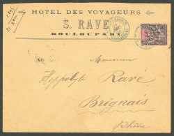 Delcampe - Lettre Cad Bleu "Nlle Calédonie/Bouloupari". No 48(pd) Sur Lettre Pour Brignais, 1895. - TB - Andere & Zonder Classificatie