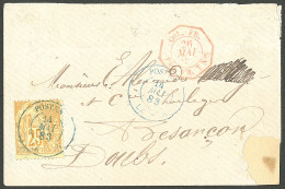 Lettre Cad Bleu "Postes/La Foa". CG No 53 Sur Lettre Pour Besançon, 1883. - TB - Andere & Zonder Classificatie