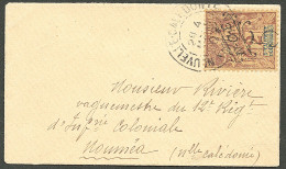 Lettre Cad "Nouvelle Calédonie/Nouméa". No 54 Sur Enveloppe Carte De Visite Locale, 1902. - TB - Altri & Non Classificati