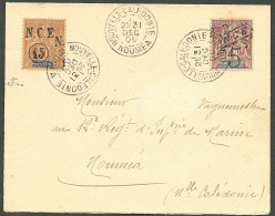 Lettre Cad "Nouvelle Calédonie/Nouméa". Nos 55 + 56 Avec Variété "amorce De Double Surcharge" Sur Enveloppe Pour Nouméa, - Autres & Non Classés