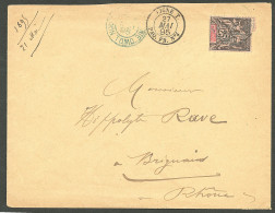 Lettre Cad Bleu "Nouvelle Calédonie/Tomo". No 48 Sur Enveloppe Pour Brignais Avec Cad "Ligne T/Paq Fr N°4". - TB - Altri & Non Classificati