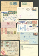 Lettre 1911-1945, 9 Enveloppes Et 1 CP, Afft Et Obl Divers. - TB - Andere & Zonder Classificatie