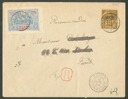 Lettre Cad "Obock/Colonie Francse". Nos 8 + 52 Sur Enveloppe Recommandée Pour Paris, 1894. - TB. - R - Autres & Non Classés