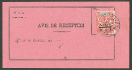 Lettre Cad "Papeete/Tahiti". No 38 Sur Avis De Réception, 1915. - TB - Autres & Non Classés