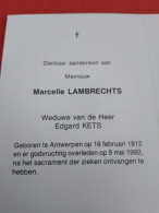 Doodsprentje Marcelle Lambrechts / Antwerpen 16/2/1912 - 9/5/1992  ( Edgard Kets ) - Religion & Esotérisme