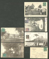 Lettre 1900-1908, 5 CP Et 1 Enveloppe Obl "Papeete/Tahiti". - TB - Other & Unclassified