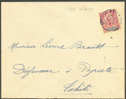 Lettre Cad "Utoroa Raiatea/Tahiti". No 15 Sur Enveloppe Pour Tahiti, 1902. - TB - Other & Unclassified