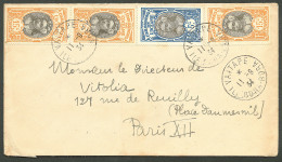 Lettre Cad "Vaitapé/Ile Bora-Bora". Nos 26 + 47(paire Verticale + Un) Sur Enveloppe Pour Paris, 1934. - TB - Autres & Non Classés