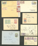 Lettre 1925-1935, 6 Enveloppes Et 1 CP. - TB - Sonstige & Ohne Zuordnung