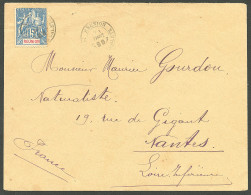 Lettre Cad "Réunion/Pointe Des Galets". No 37 Sur Lettre Pour Nantes, 1899. - TB - Sonstige & Ohne Zuordnung